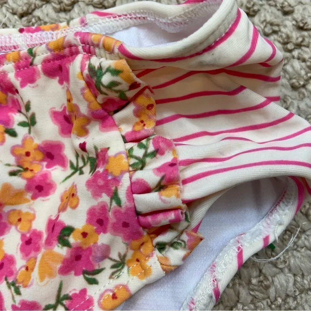 Jessica Simpson Toddler Floral Ruffle‎ Bikini Long Sleeve Top Size 3T